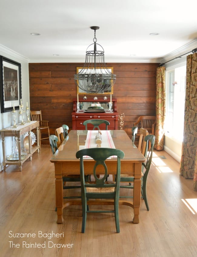 Dining Room with Planked Wall