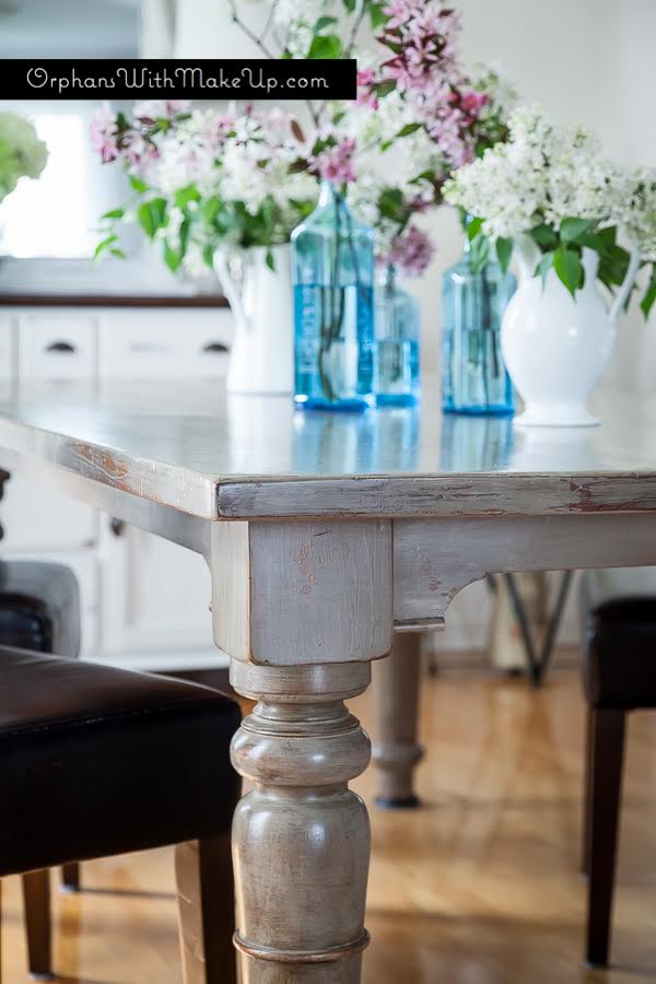 Rustic Dining Table by Mary at Orphans with Makeup featured by Tell Us Tuesday