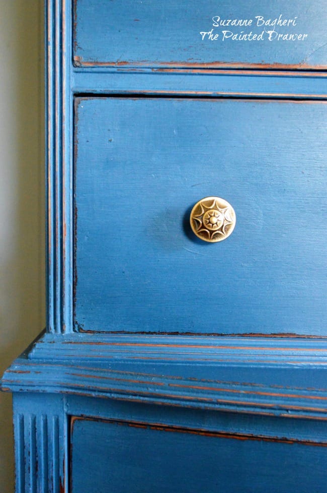 Blue Velvet vintage dresser in DecoArt Preservation Chalky Finish Paint Preservation