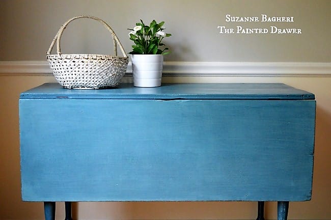 Farmhouse Table painted in blues