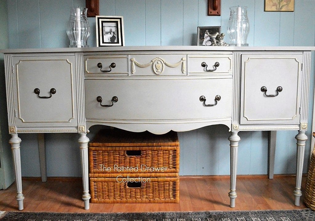 French Linen and Gold Sideboard