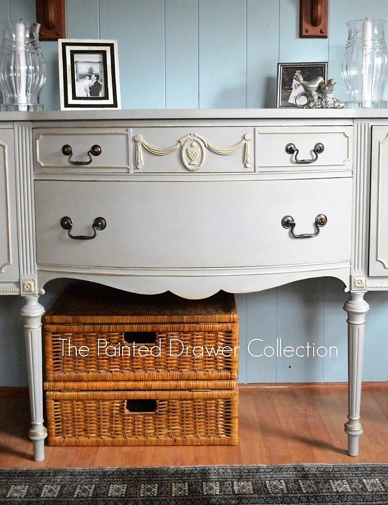 French Linen and Gold Sideboard