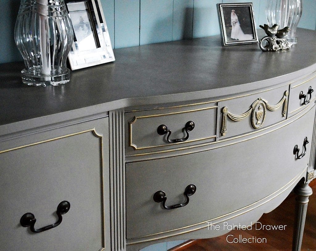 French Linen and Gold Sideboard