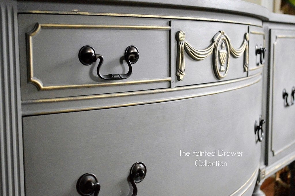 French Linen and Gold Sideboard