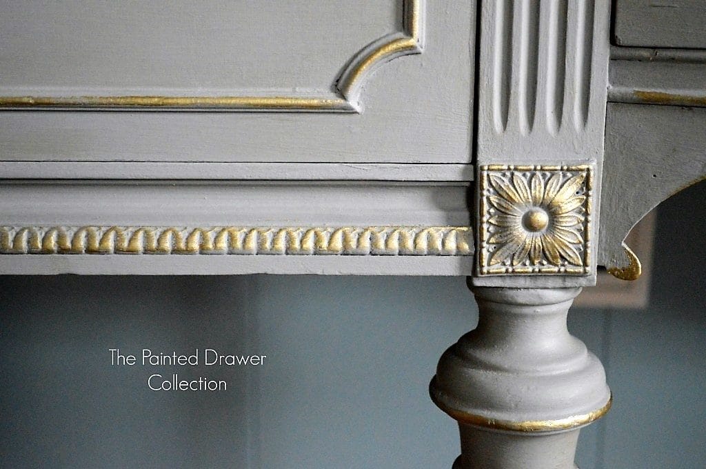 French Linen and Gold Sideboard