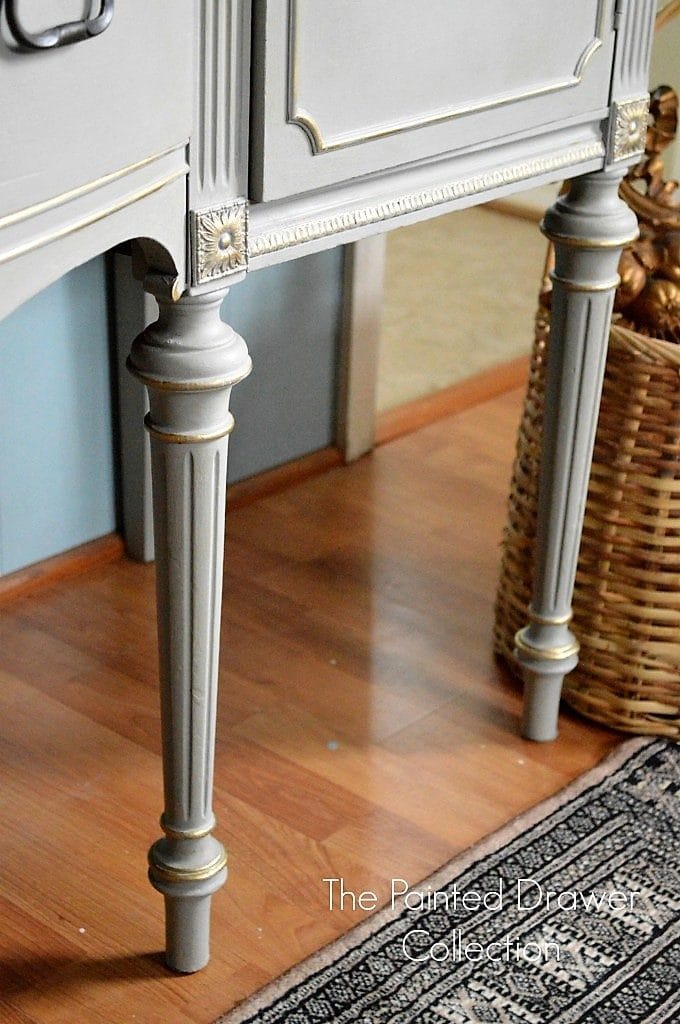 French Linen and Gold Sideboard