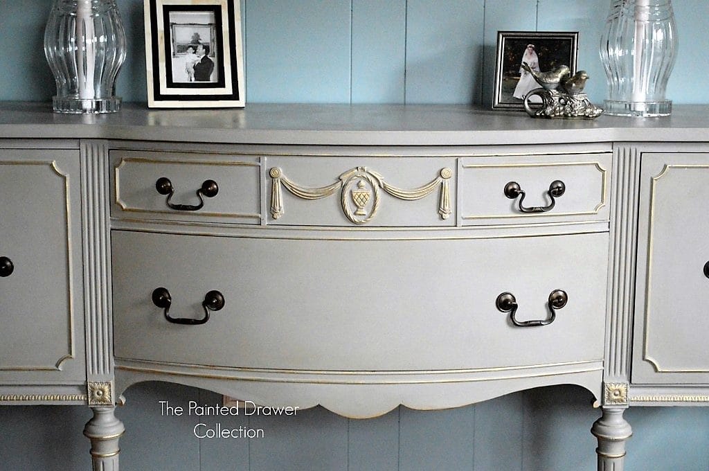 French Linen and Gold Sideboard