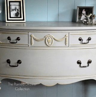 French Linen and Gold Sideboard