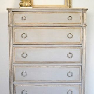 French Linen and Gold Dresser