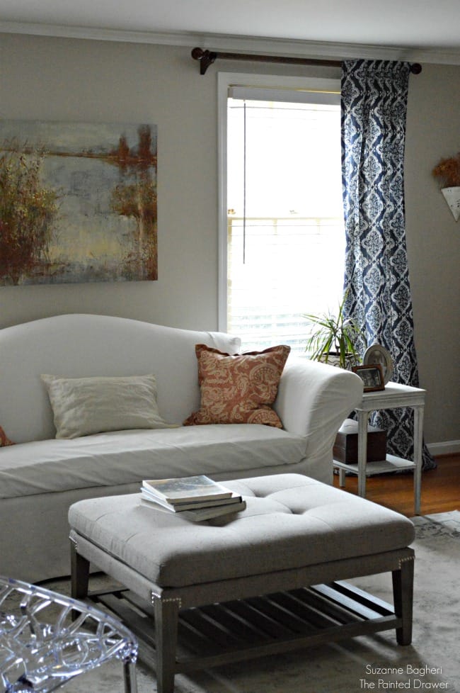 Living Room Gray Ottoman