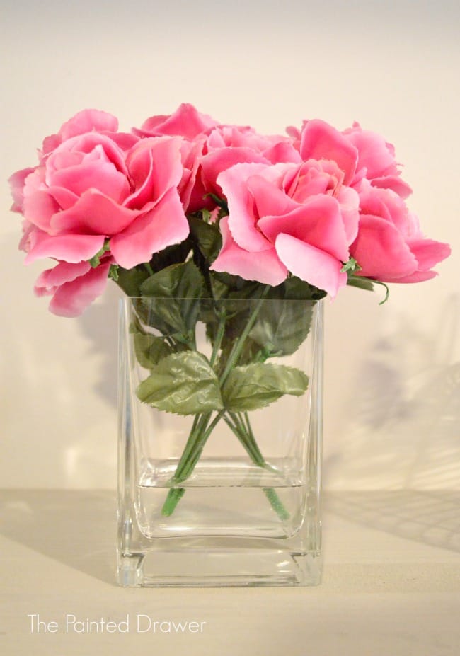 glass vase roses