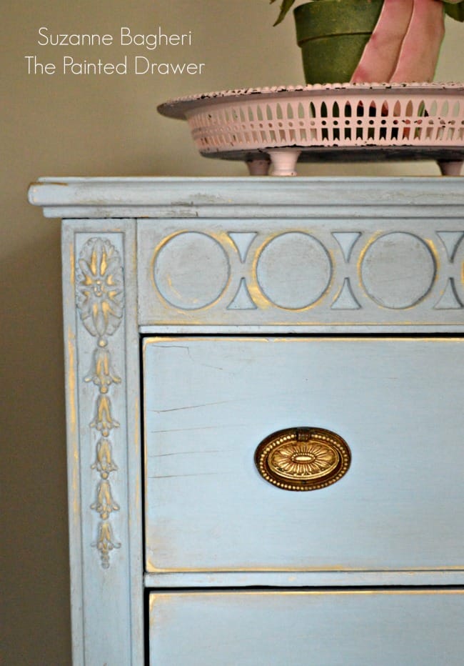 Louis Blue Vintage Dresser Before and After