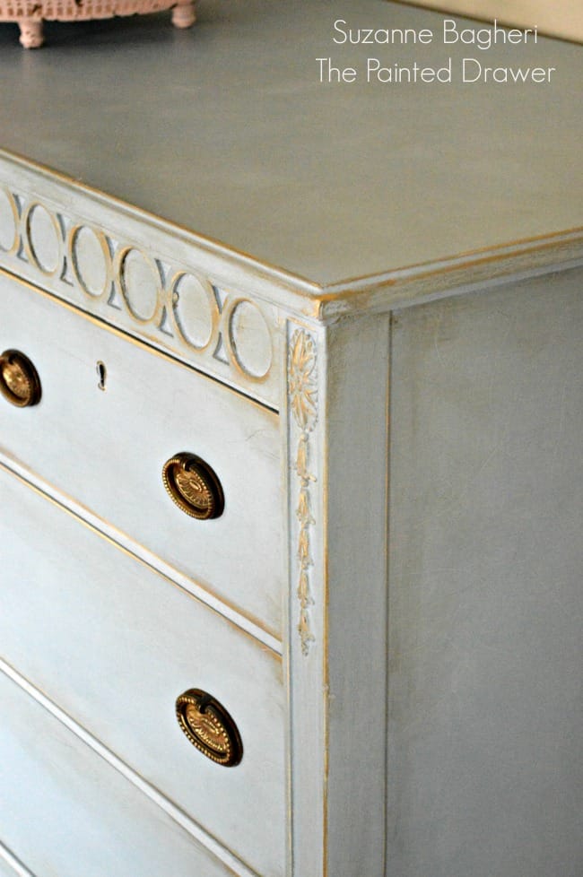 Louis Blue Vintage Dresser Before and After