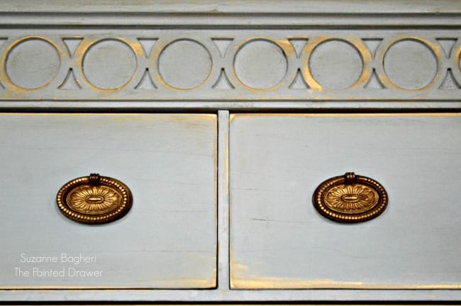 Louis Blue Vintage Dresser Before and After