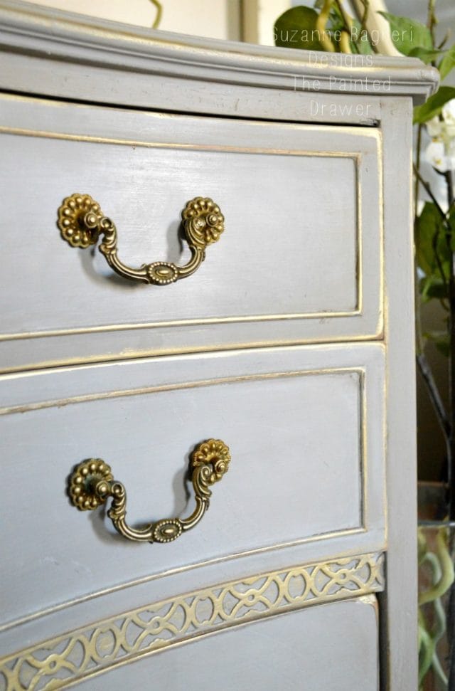 Vintage Bow Front Dresser Before and After