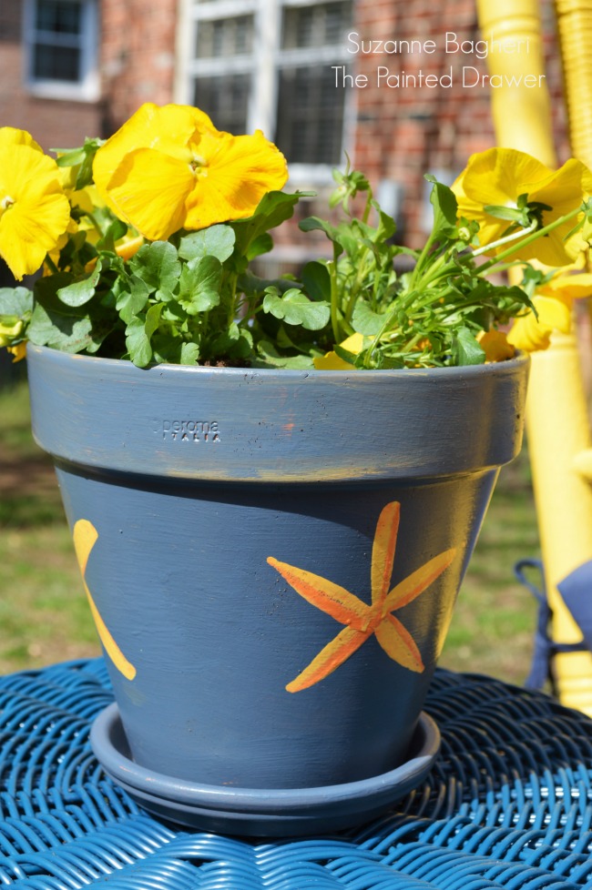 Sponge Painted Flower Pots