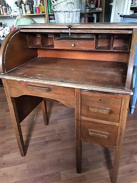 Old roll deals top desk