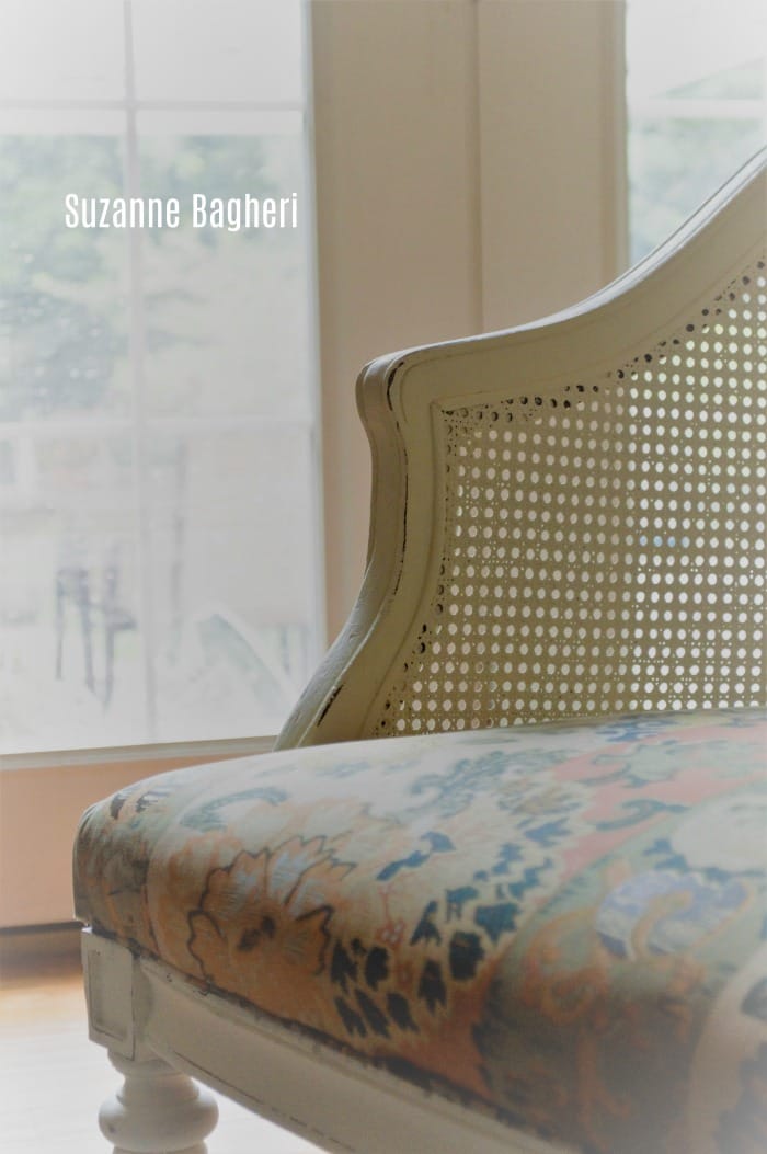 Caned Back Chair Makeover in Annie Sloan Old White