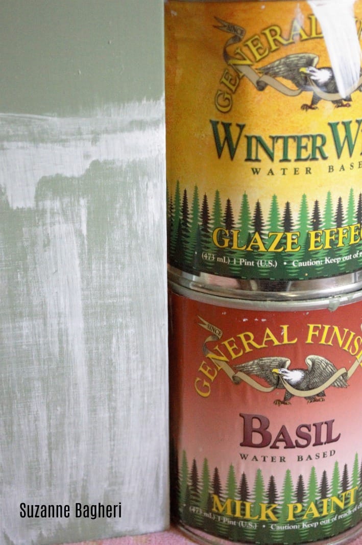 How to create a farmhouse finish with General Finishes Basil Milk Paint and Winter White Glaze