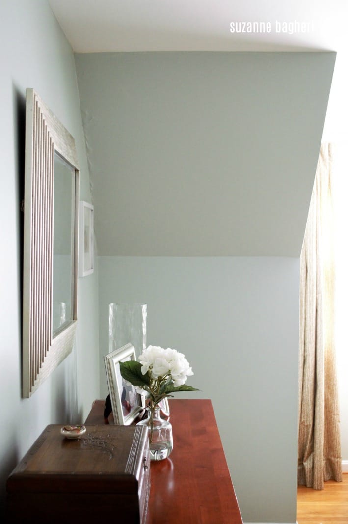 Bedroom Makeover in Sherwin Williams Sea Salt