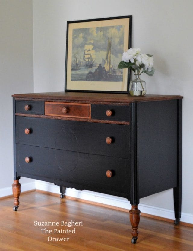 Classic Black Dresser Before and After