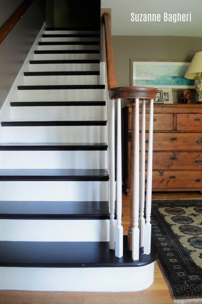 General Finishes Dark Chocolate milk paint stairs