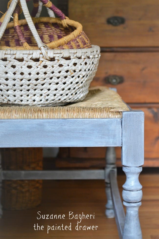 Seagull Gray with Pitch Black Glaze Bench