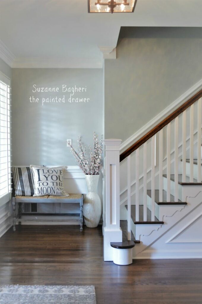 BM Stonington Gray Foyer Makeover