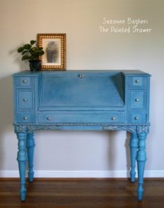 Vintage Desk in Combo of Annie Sloan Aubusson/Provence/Duck Egg paints