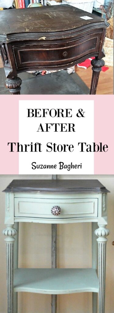 Sea Glass Table Before And After