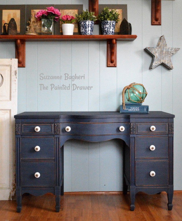 Coastal Blue Vintage Desk