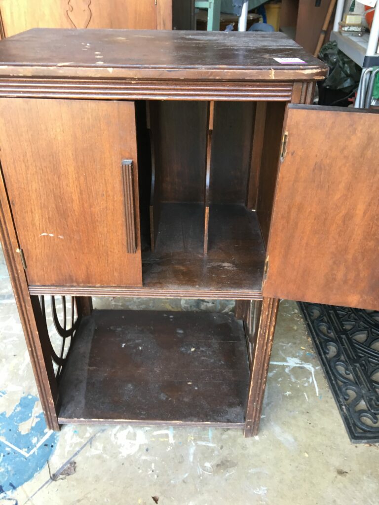 Vintage Record Cabinet Before And After