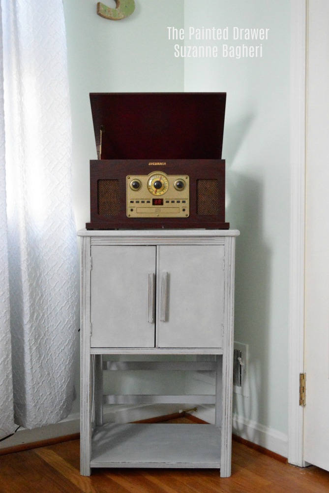 vintage record cabinet makeover