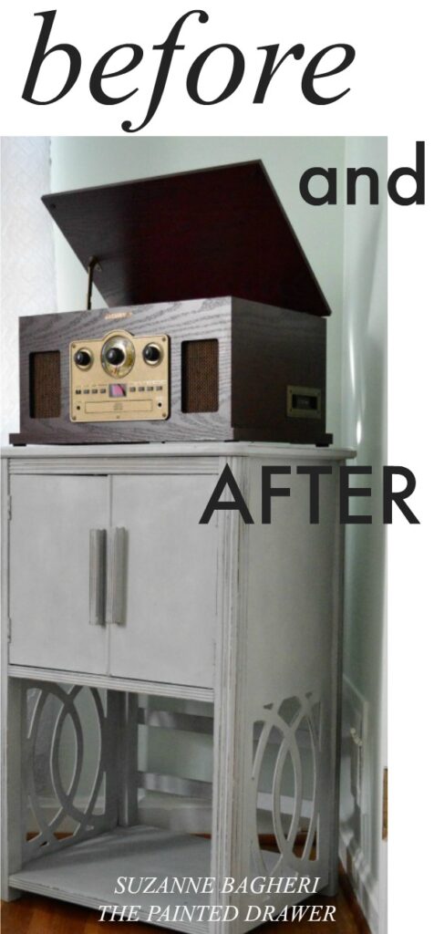 Vintage Record Cabinet Before And After