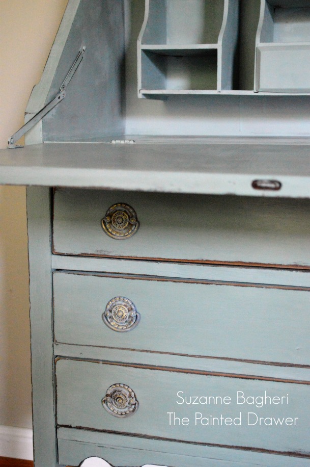 Vintage Desk in Annie Sloan Duck Egg