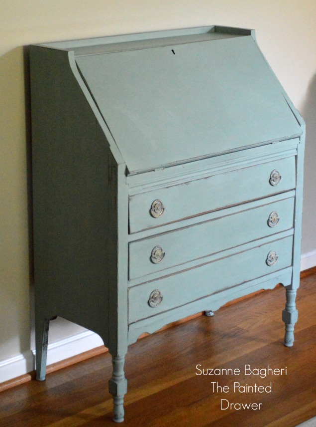 Vintage Desk in Annie Sloan Duck Egg