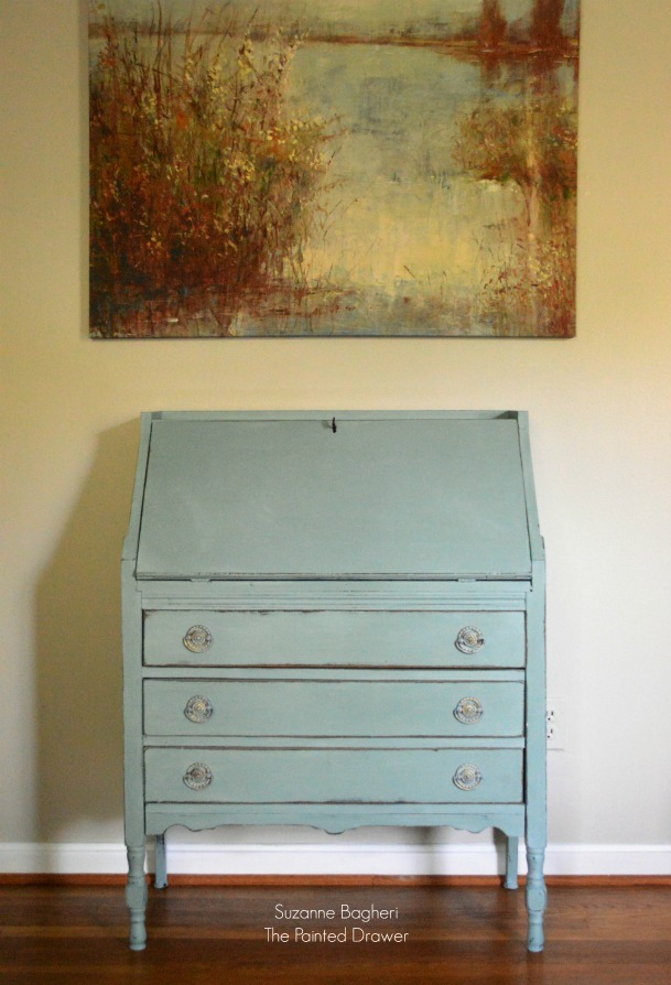 Vintage Desk in Annie Sloan Duck Egg