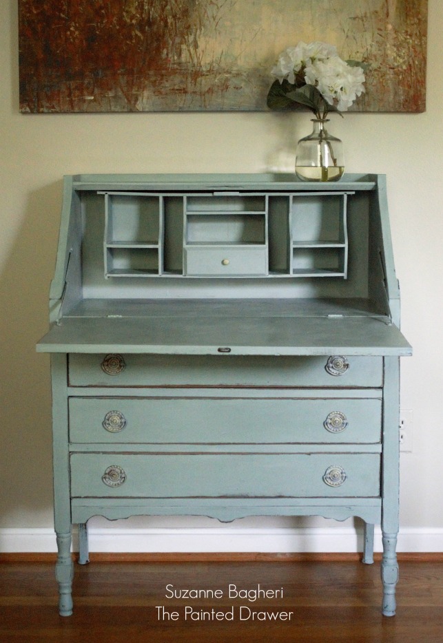 Vintage Desk in Annie Sloan Duck Egg