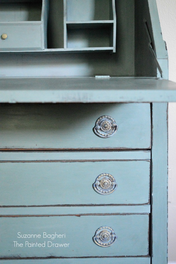 Vintage Desk in Annie Sloan Duck Egg