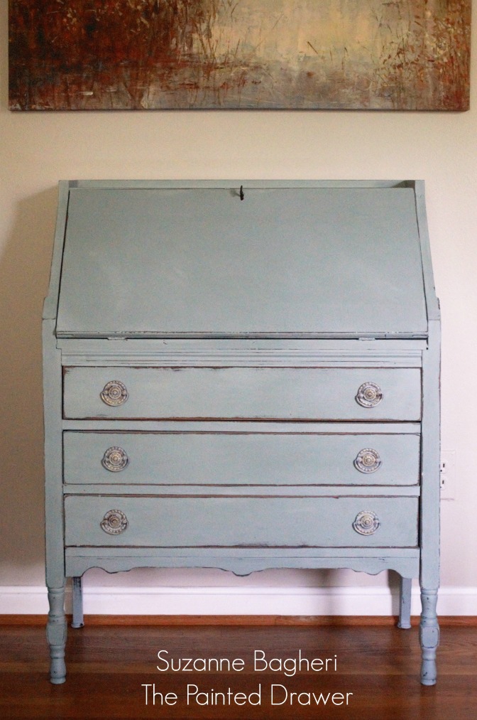 Vintage Desk in Annie Sloan Duck Egg