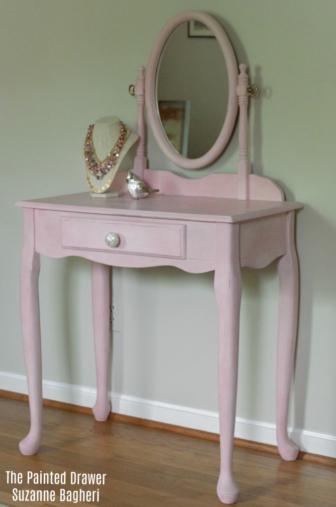 Painted Pink Vanity Before and After