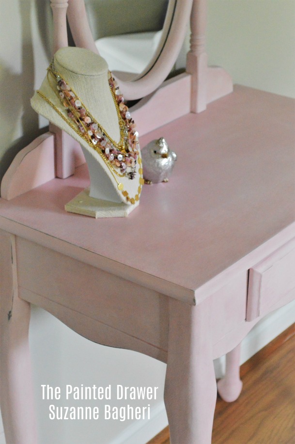 Painted Pink Vanity Before and After