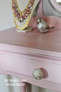 Painted Pink Vanity Before and After