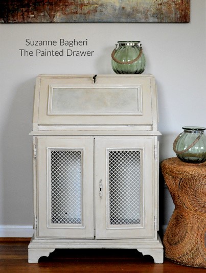 A Vintage Desk Makeover In Layered Chalk Paint