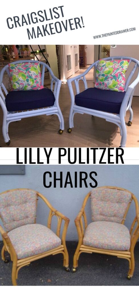 Lilly Pulitzer Inspired Craigslist Chairs Makeover
