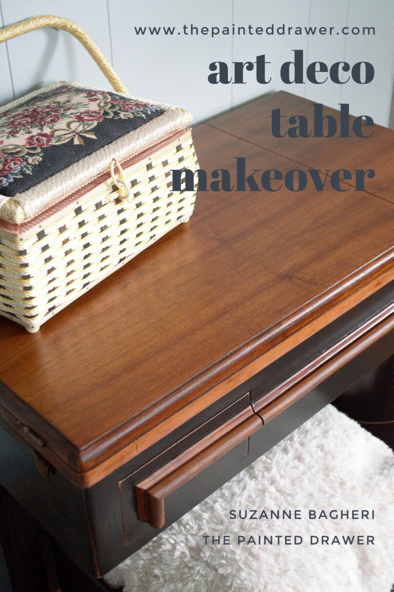 Art Deco Sewing Table Before and After